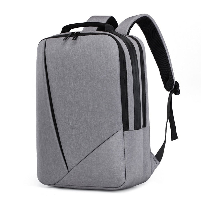 Business Men's Backpack featuring USB charging port, made of durable Oxford material, with multiple compartments and a stylish design.