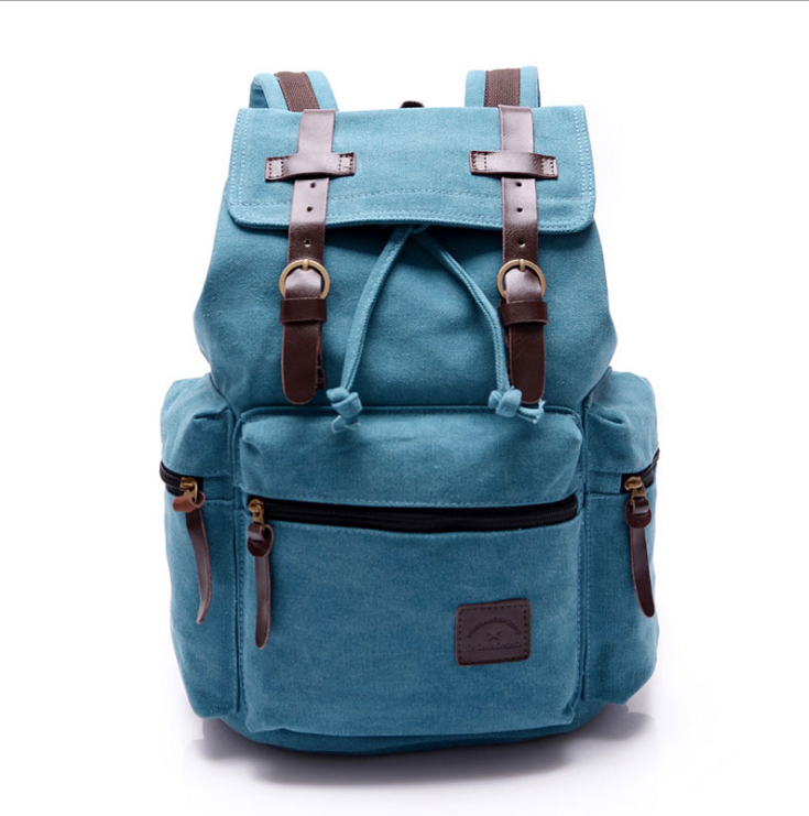 Canvas Casual Traveling Backpack for men and women, featuring heavy cotton canvas and leather trim, designed for comfort and durability.