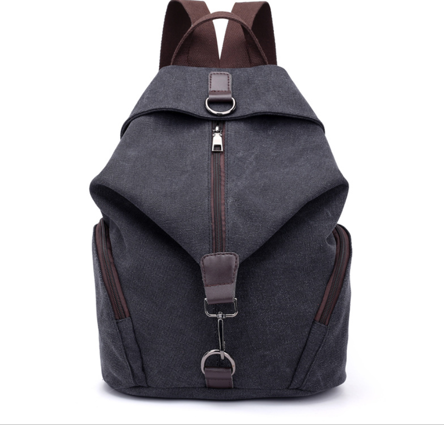 Canvas Fashion Retro Casual College Style Backpack in a vintage design, featuring a square shape and soft straps, perfect for women.