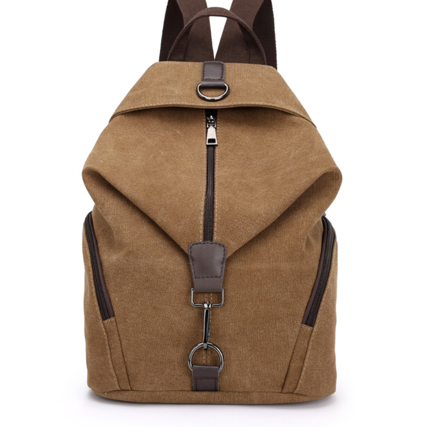 Canvas Fashion Retro Casual College Style Backpack in a vintage design, featuring a square shape and soft straps, perfect for women.