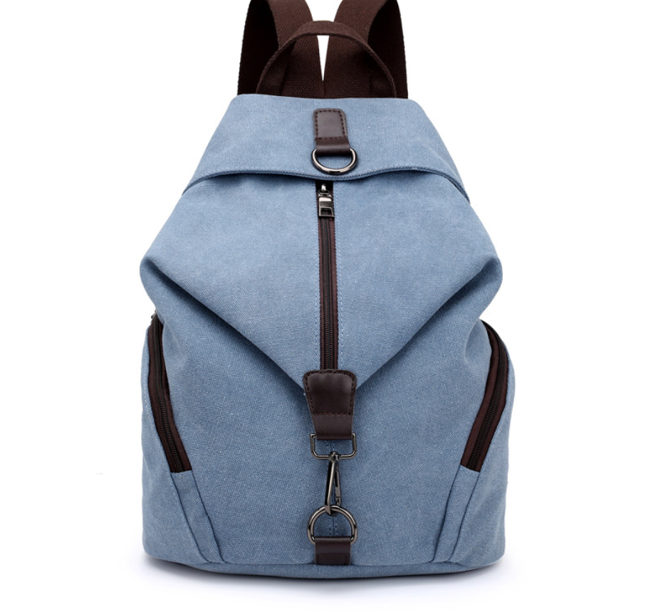 Canvas Fashion Retro Casual College Style Backpack in a vintage design, featuring a square shape and soft straps, perfect for women.