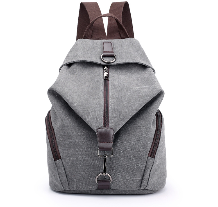 Canvas Fashion Retro Casual College Style Backpack in a vintage design, featuring a square shape and soft straps, perfect for women.