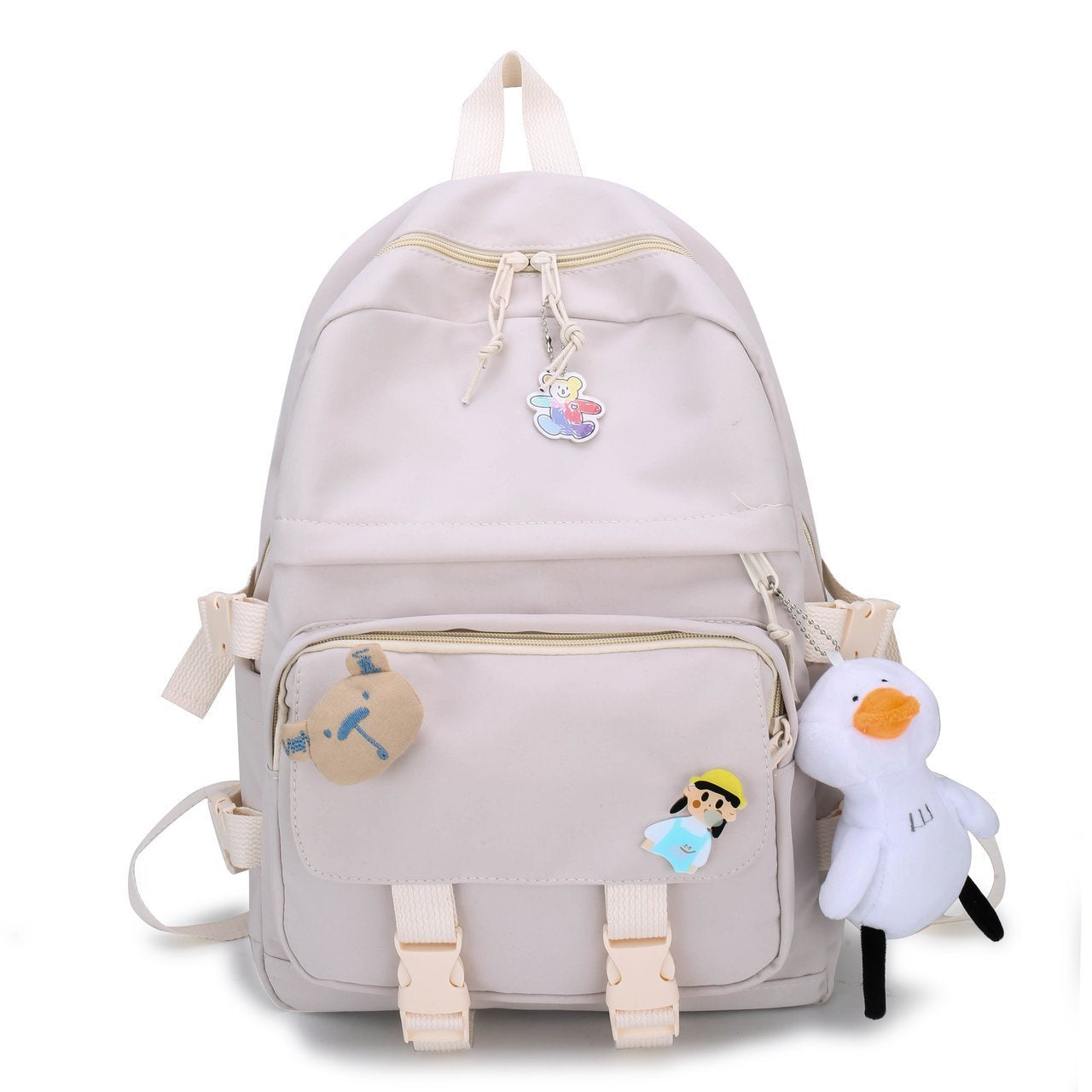 Casual Waterproof Oxford Cloth Large Capacity Backpack in stylish design, showcasing its spacious interior and ergonomic straps.