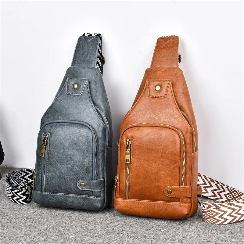 Couple Chest Bag in stylish design, made of durable PU material, perfect for summer outings.