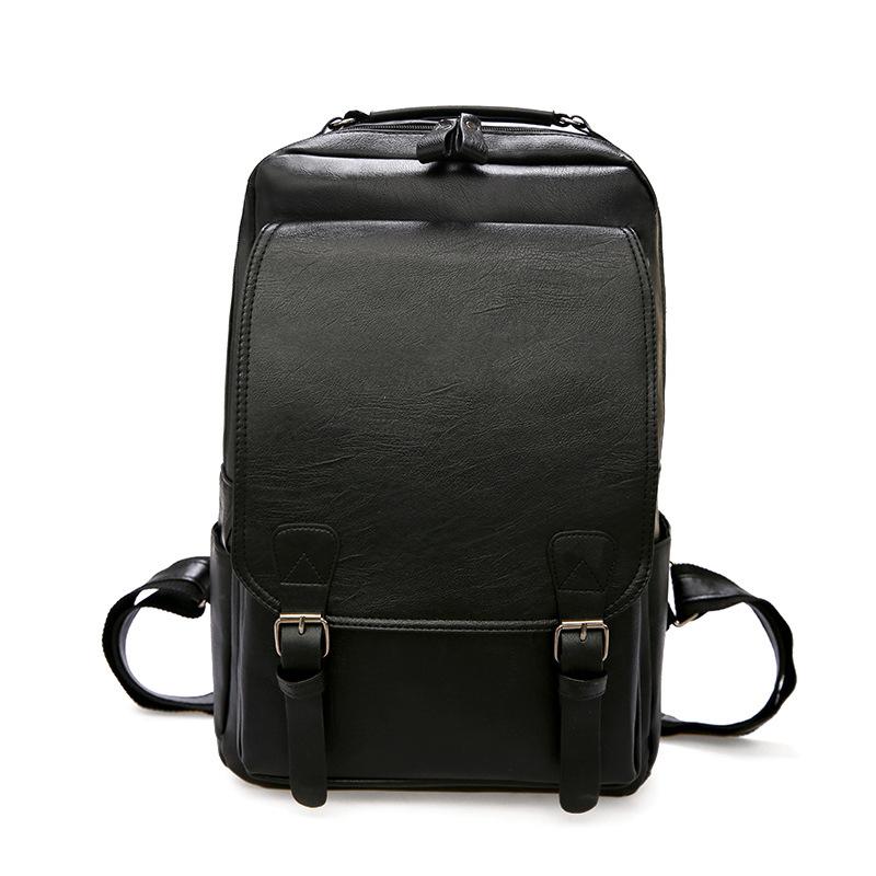 Elegant Casual PU Leather Backpack for Men with soft handle and multiple pockets, showcasing its stylish design and functionality.