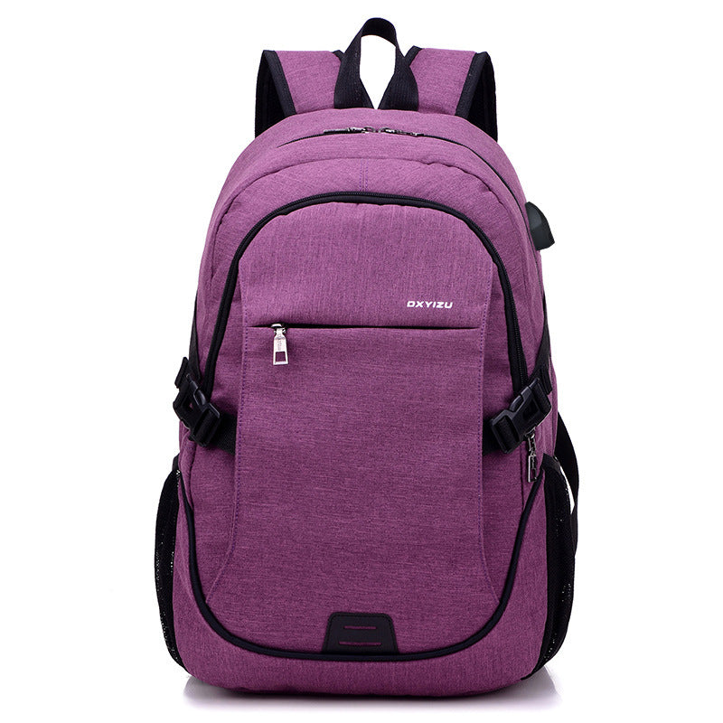 Fashion Leisure Business Travel Laptop Backpack made of durable polyester, featuring multiple compartments and padded straps for comfort.