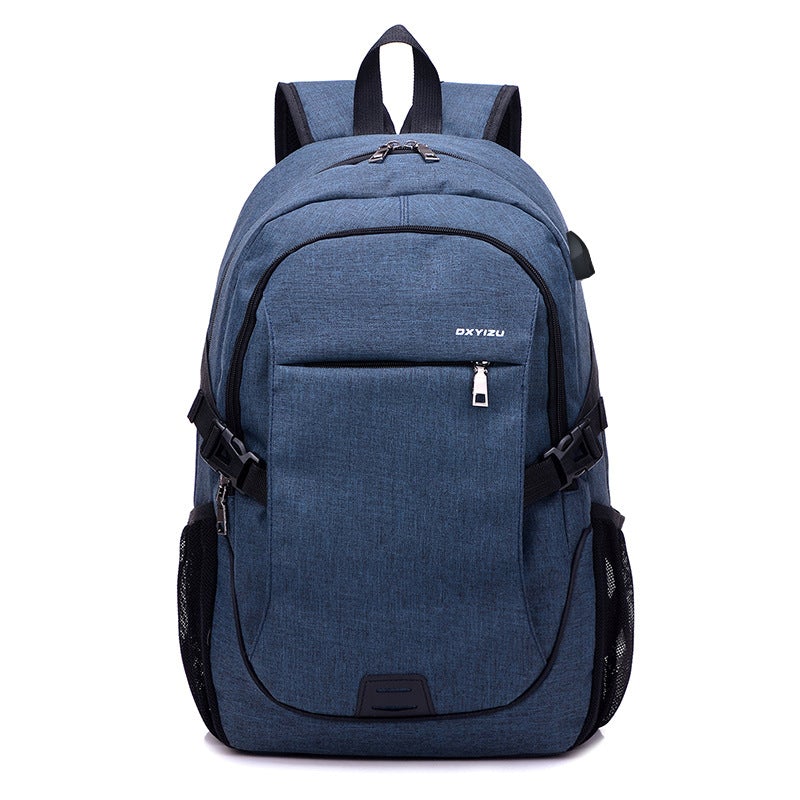 Fashion Leisure Business Travel Laptop Backpack made of durable polyester, featuring multiple compartments and padded straps for comfort.