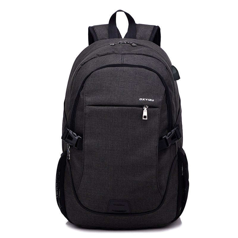 Fashion Leisure Business Travel Laptop Backpack made of durable polyester, featuring multiple compartments and padded straps for comfort.