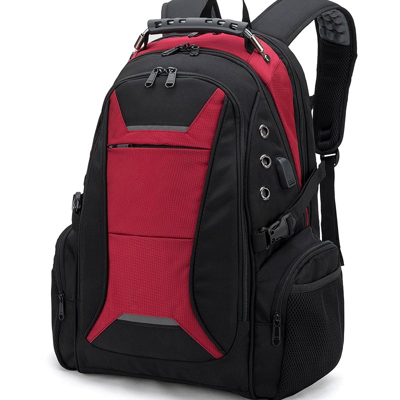 Fashion Outdoor Large Capacity Men's Backpack in durable Oxford cloth, featuring multiple pockets and a detachable handle.