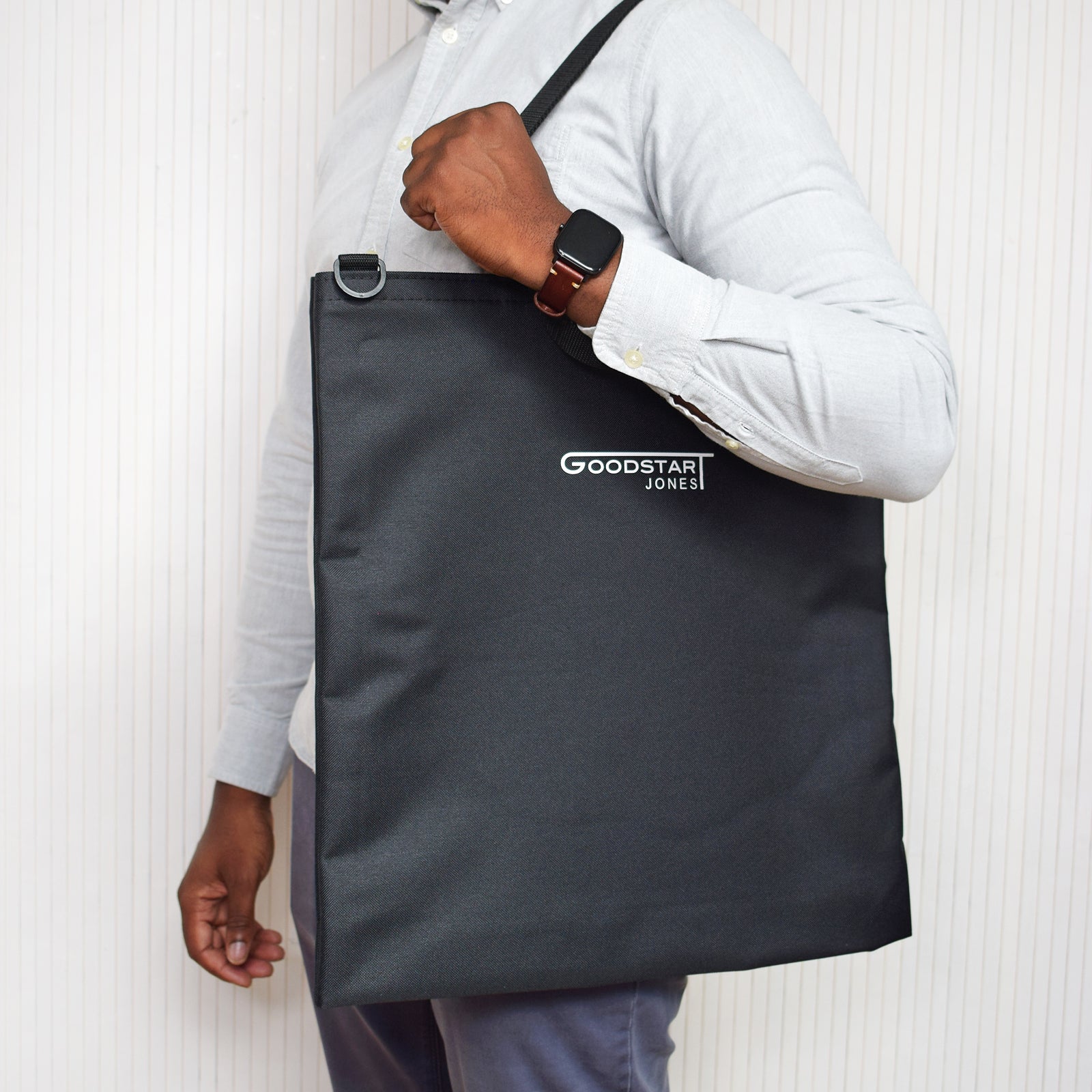 GoodDay Tote Bag in BLACK featuring two handles and an adjustable shoulder strap, designed for versatility and style.