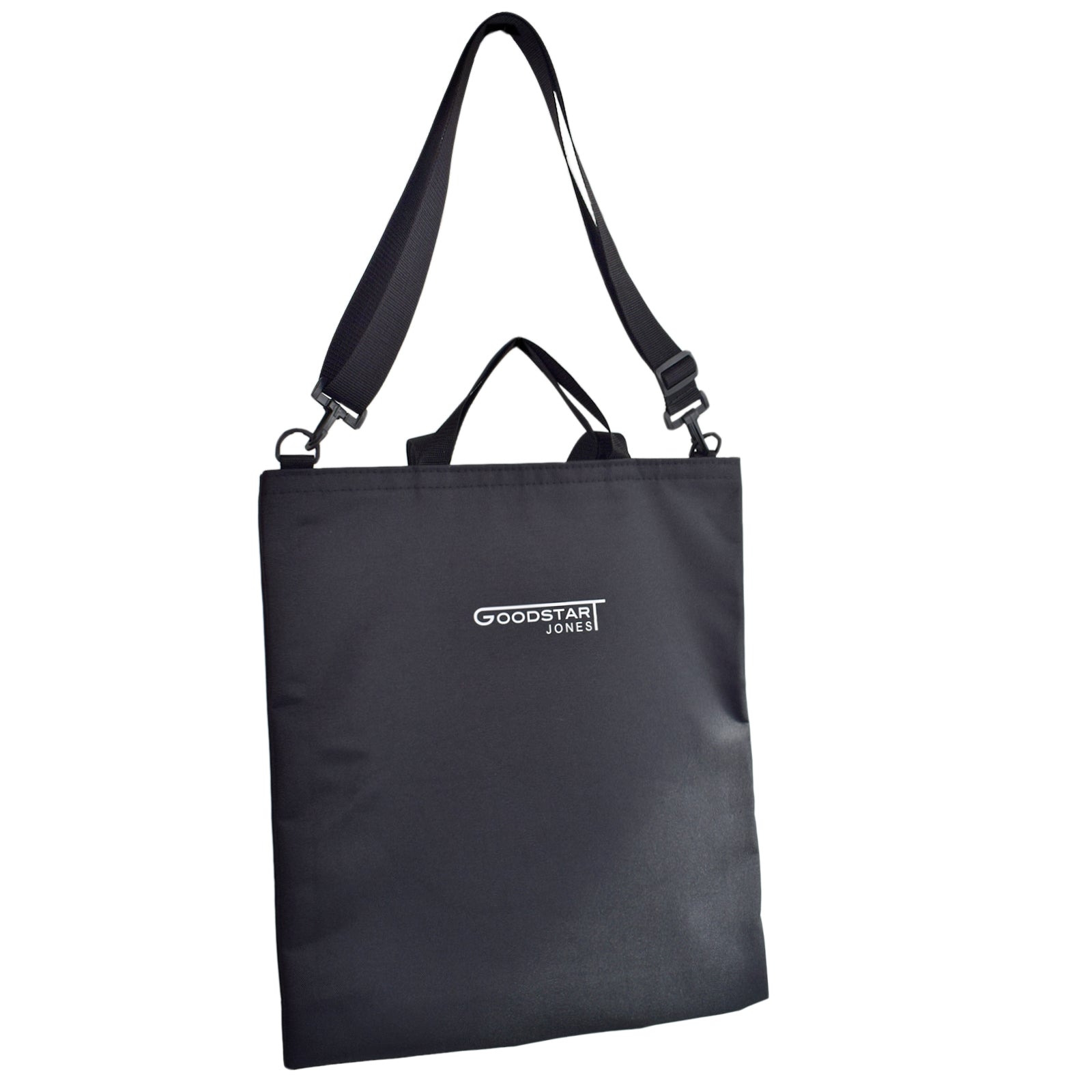 GoodDay Tote Bag in BLACK featuring two handles and an adjustable shoulder strap, designed for versatility and style.