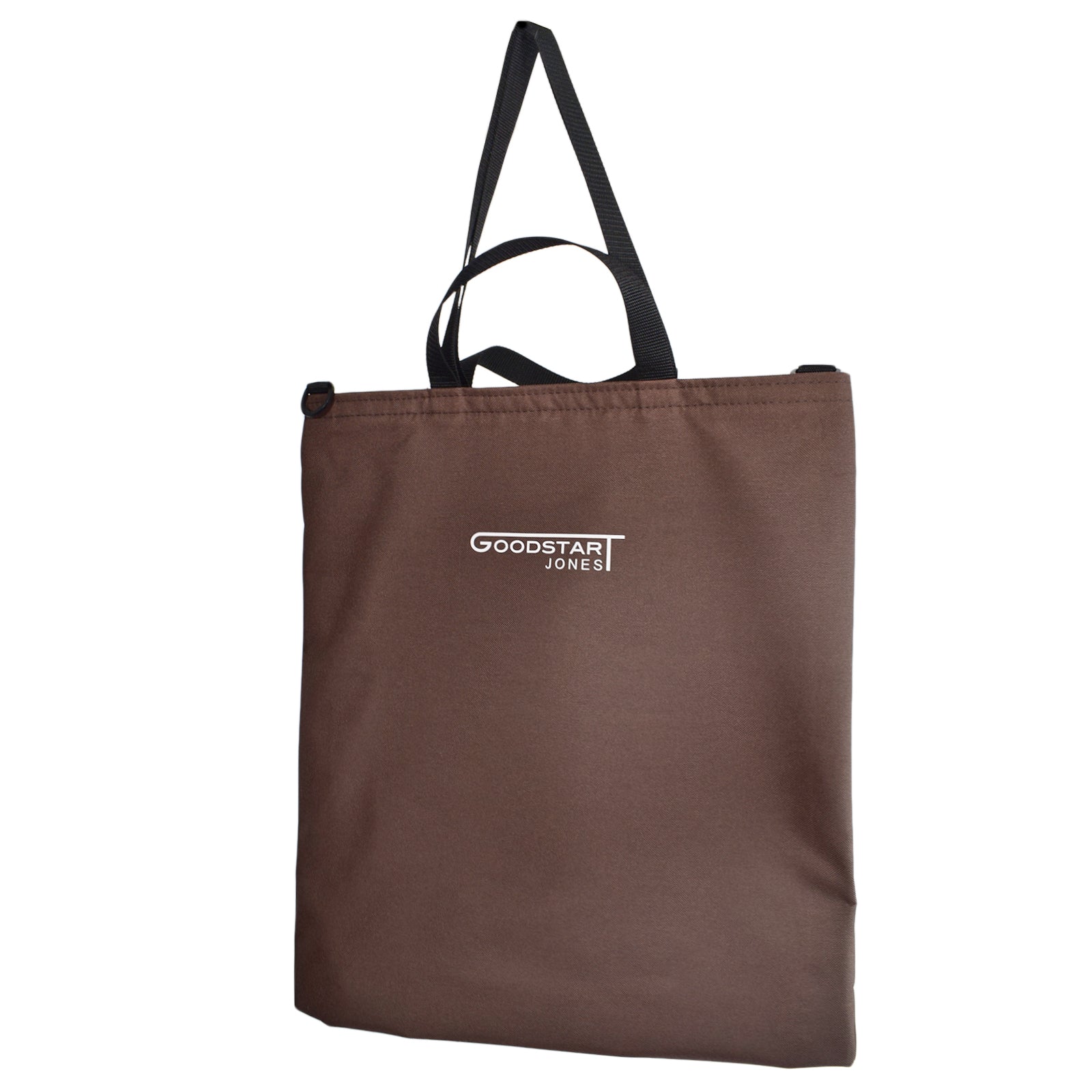 Brown GoodDay Tote Bag featuring adjustable shoulder strap and spacious interior pockets.