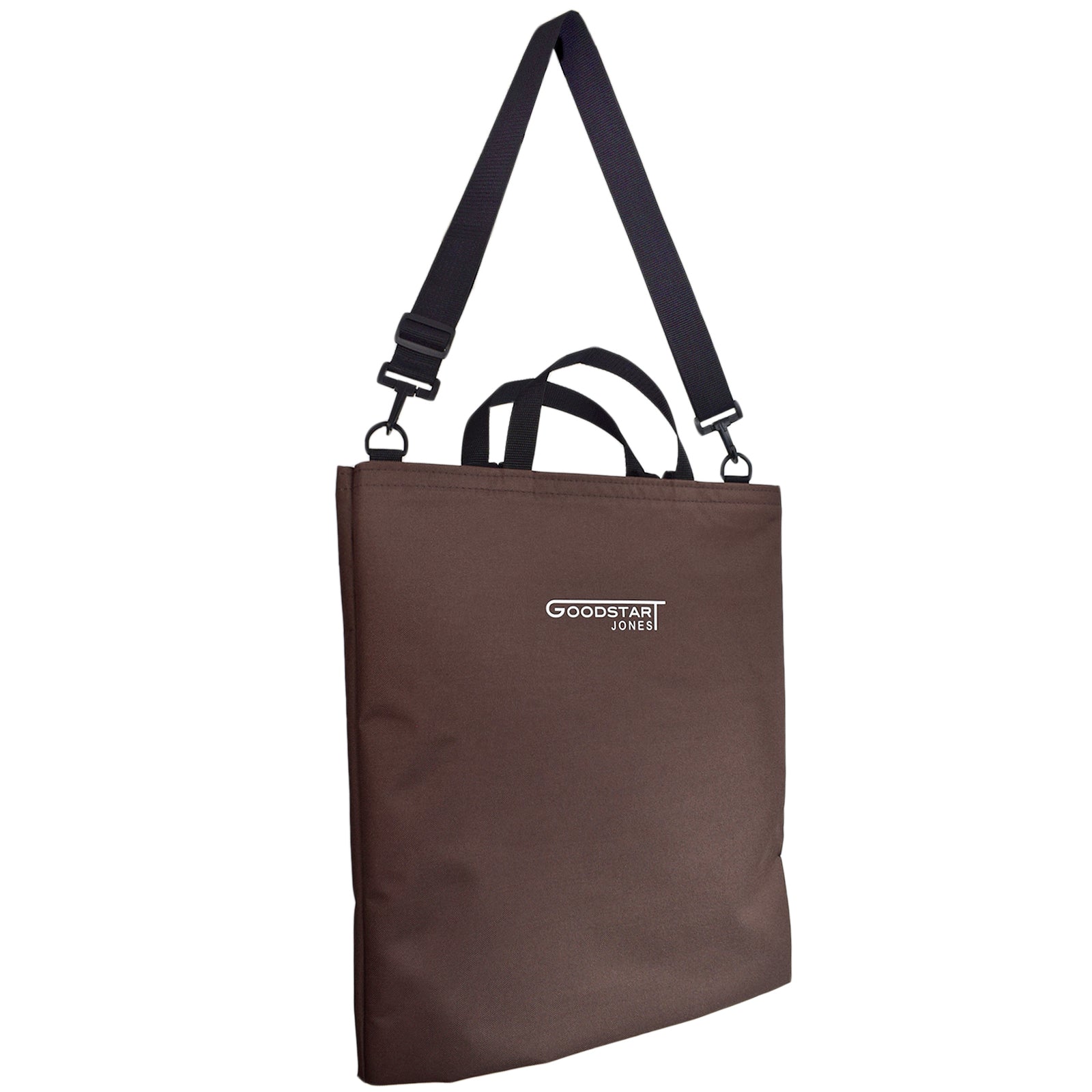 Brown GoodDay Tote Bag featuring adjustable shoulder strap and spacious interior pockets.