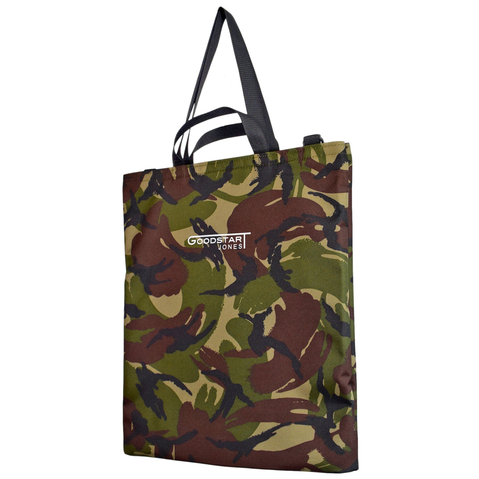 GoodDay Tote Bag in CAMO featuring dual handles and adjustable shoulder strap, perfect for everyday use.