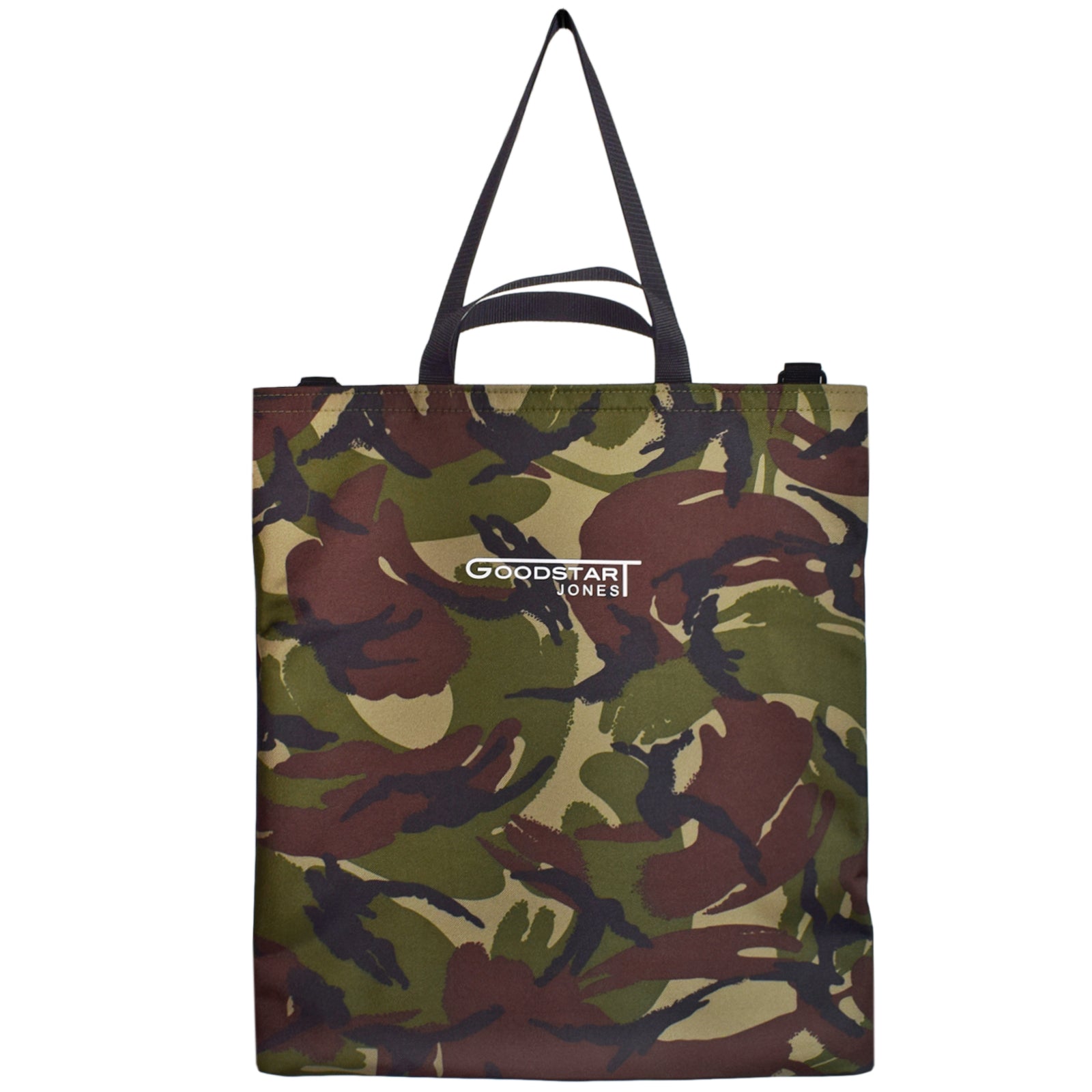 GoodDay Tote Bag in CAMO featuring dual handles and adjustable shoulder strap, perfect for everyday use.