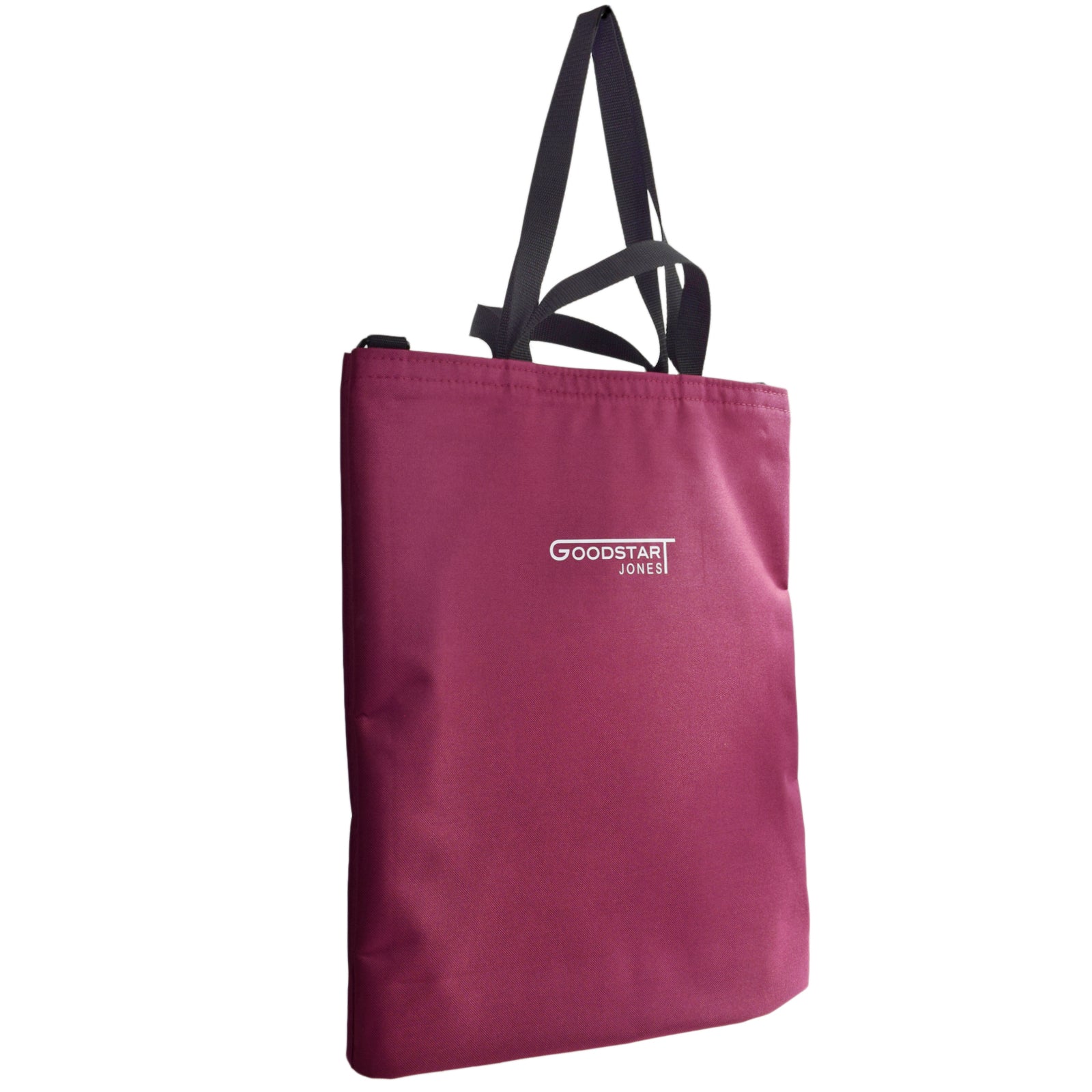 GoodDay Tote Bag in WINE color, featuring two handles and an adjustable shoulder strap, showcasing its spacious interior and water-resistant exterior.