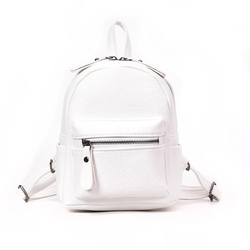 High Quality Casual Fashion Solid Color Lady's Backpack in a stylish design, showcasing its durable material and double shoulder straps.