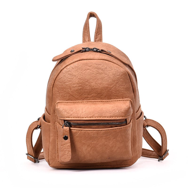 High Quality Casual Fashion Solid Color Lady's Backpack in a stylish design, showcasing its durable material and double shoulder straps.