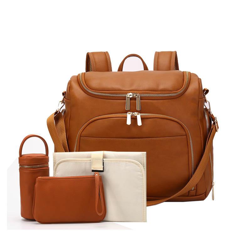 High Quality Four-Piece Messenger Bags for Mummy featuring stylish PU leather and multiple pockets for organization.