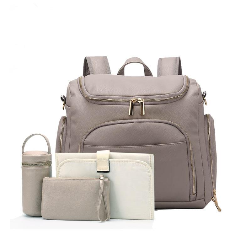 High Quality Four-Piece Messenger Bags for Mummy featuring stylish PU leather and multiple pockets for organization.