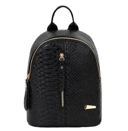 High Quality Leather Backpack for Girls featuring a chic lattice pattern, made from durable PU leather with a zipper closure.