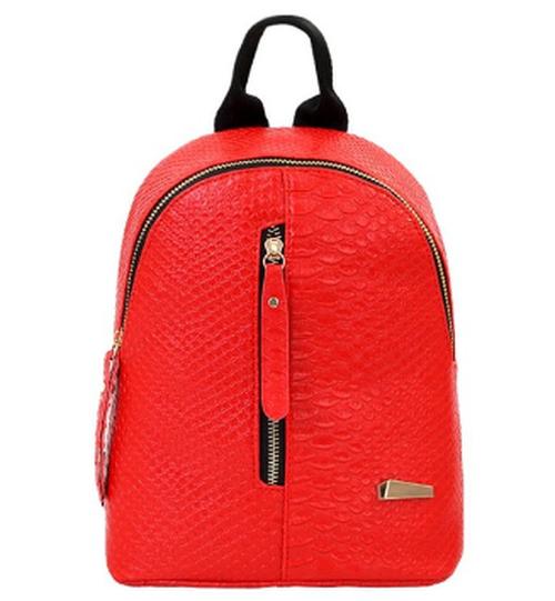 High Quality Leather Backpack for Girls featuring a chic lattice pattern, made from durable PU leather with a zipper closure.