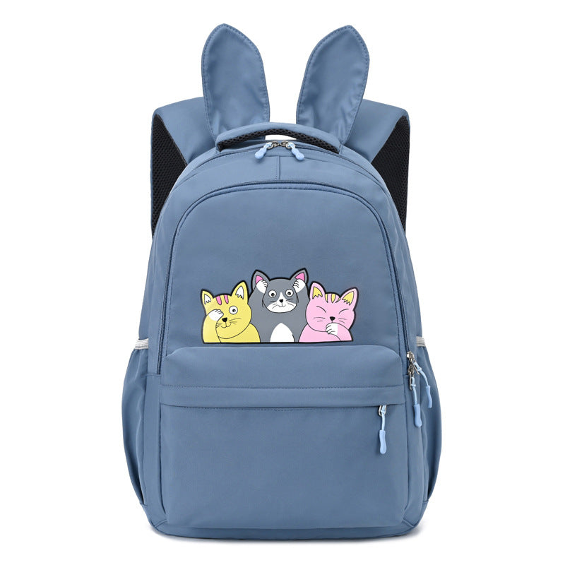 A high-quality lightweight backpack featuring a cute animal pattern, perfect for kids and adults, showcasing its waterproof and wear-resistant features.