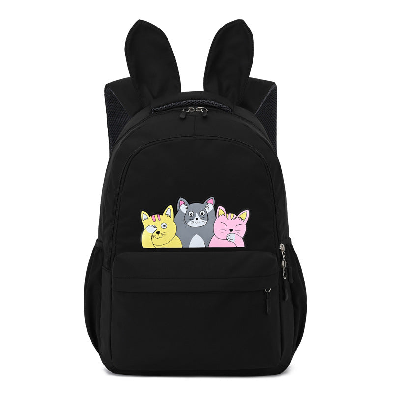 A high-quality lightweight backpack featuring a cute animal pattern, perfect for kids and adults, showcasing its waterproof and wear-resistant features.