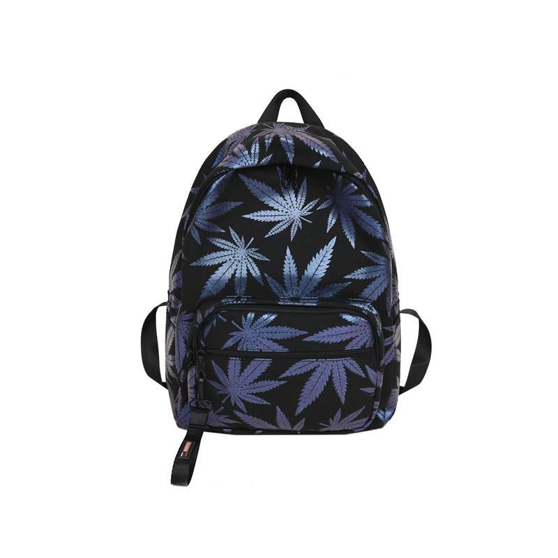 High Quality Maple Leaf Print Backpack showcasing a stylish maple leaf pattern, durable polyester material, and multiple pockets for organization.