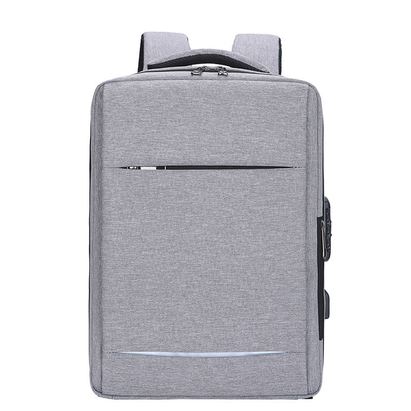 High Quality Multifunctional Solid Color Computer Backpack in solid color, showcasing its durable polyester material and multiple pockets.