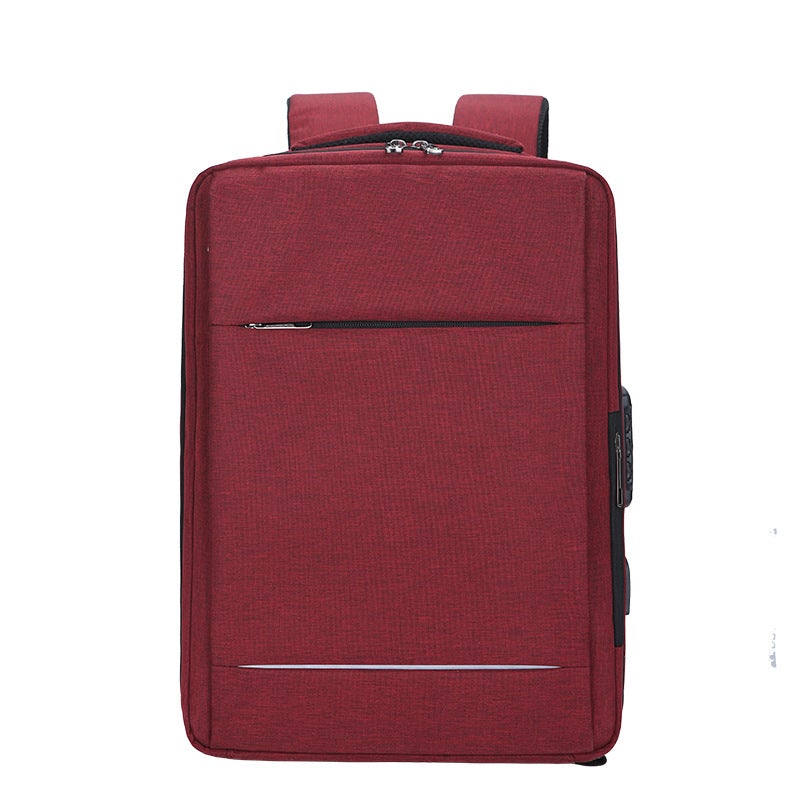 High Quality Multifunctional Solid Color Computer Backpack in solid color, showcasing its durable polyester material and multiple pockets.