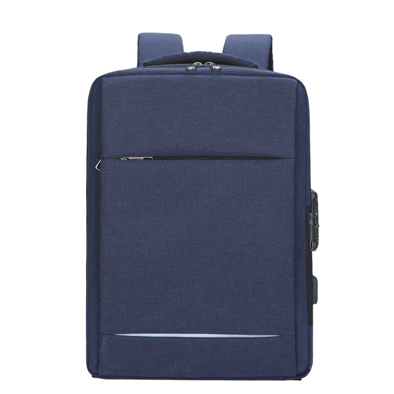 High Quality Multifunctional Solid Color Computer Backpack in solid color, showcasing its durable polyester material and multiple pockets.