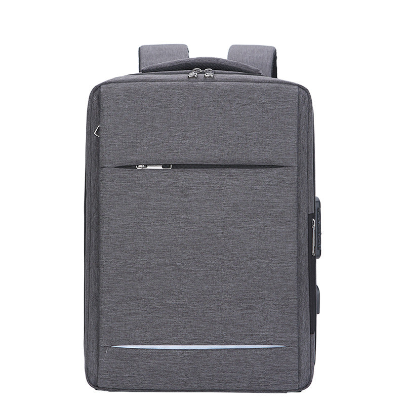 High Quality Multifunctional Solid Color Computer Backpack in solid color, showcasing its durable polyester material and multiple pockets.