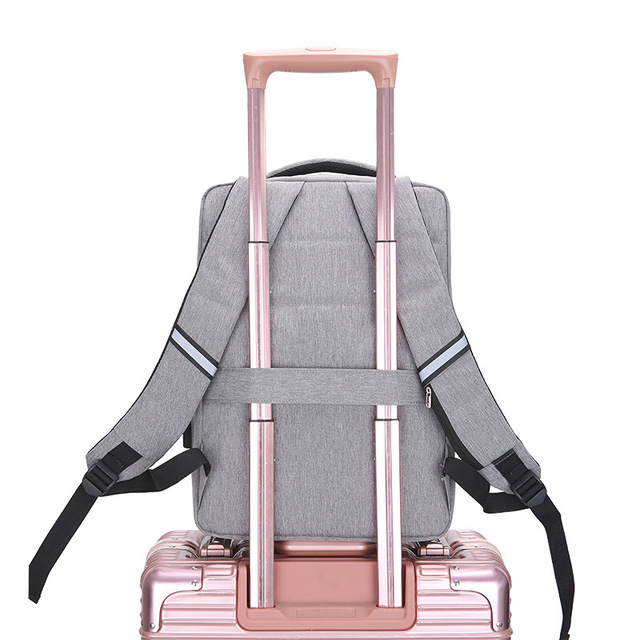 High Quality Multifunctional Solid Color Computer Backpack in solid color, showcasing its durable polyester material and multiple pockets.