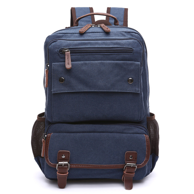 High Quality Multi-pocket Canvas Backpack featuring multiple compartments and durable high-density wash canvas material.