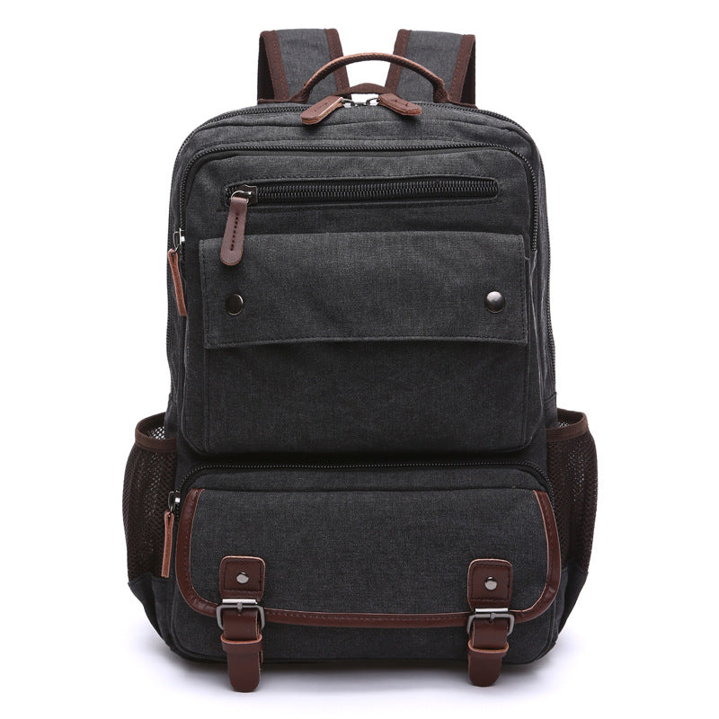 High Quality Multi-pocket Canvas Backpack featuring multiple compartments and durable high-density wash canvas material.