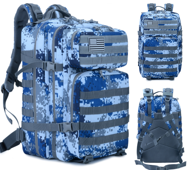 High Quality Outdoor Mountaineering Tactical Backpack in a neutral design, made from durable Oxford material, ideal for hiking and outdoor activities.