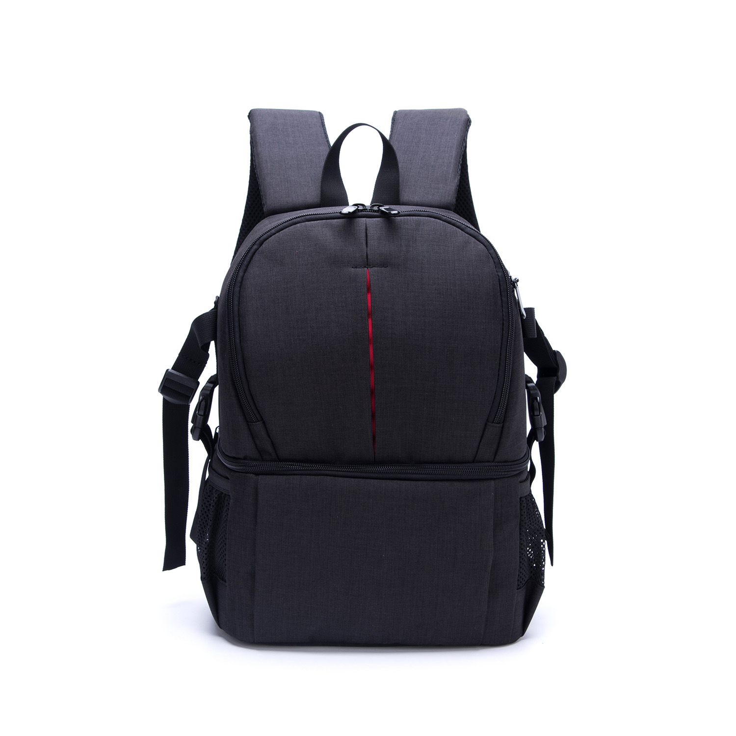 High Quality Waterproof Breathable Anti-theft Men Backpack in grey, showcasing its durable nylon material and spacious compartments.