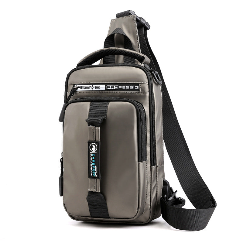 High-Capacity Dual-Use Backpack featuring a USB charging port, made from waterproof Oxford cloth, with a soft handle and double straps.