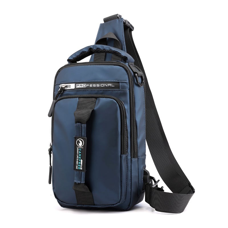 High-Capacity Dual-Use Backpack featuring a USB charging port, made from waterproof Oxford cloth, with a soft handle and double straps.