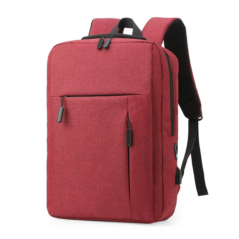 A stylish nylon laptop backpack designed for business and leisure, featuring adjustable shoulder straps and spacious compartments.