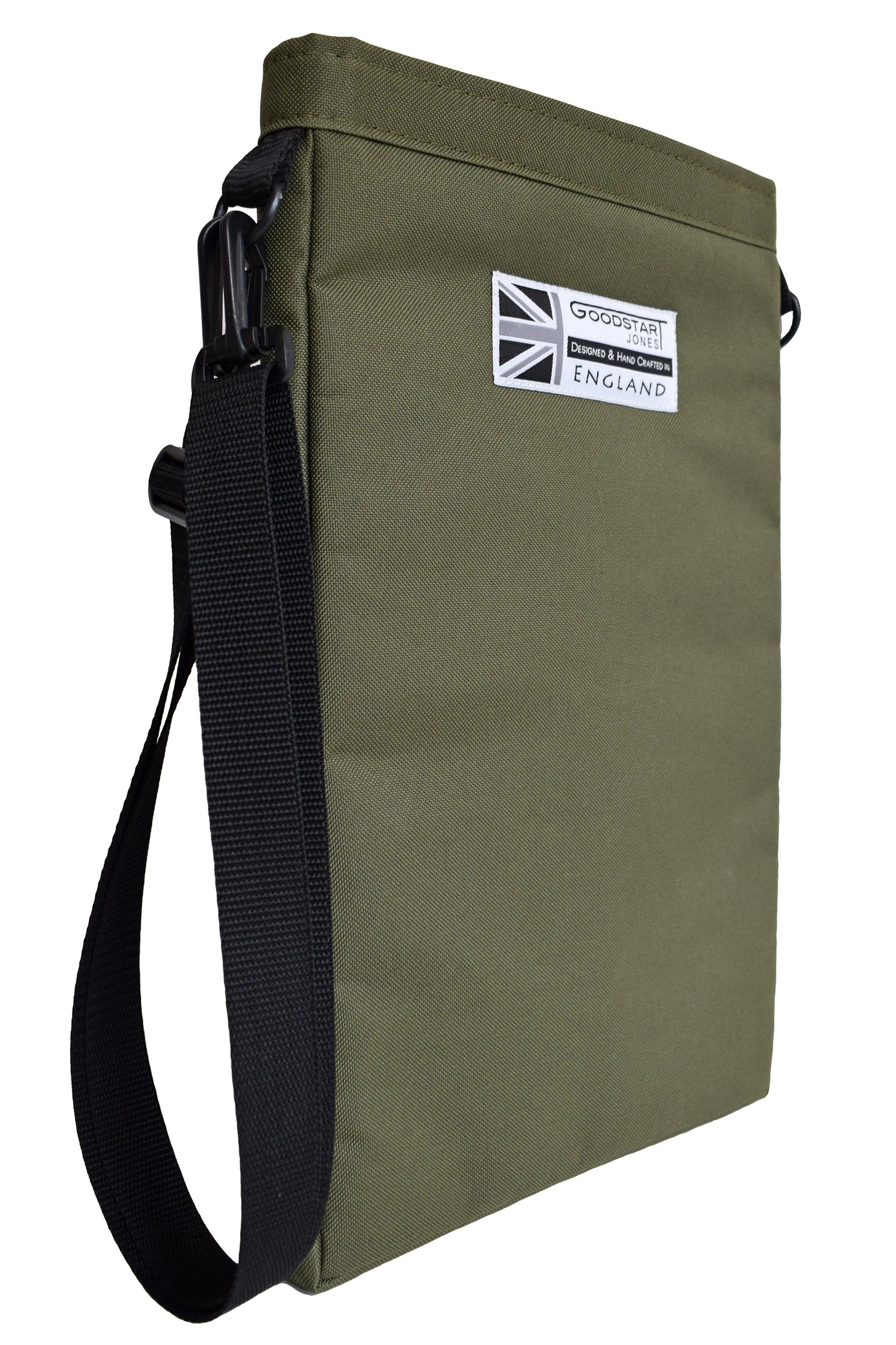 Olive Laptop Carry Case featuring a sleek design, padded interior, and multiple storage pockets for laptops and tablets.