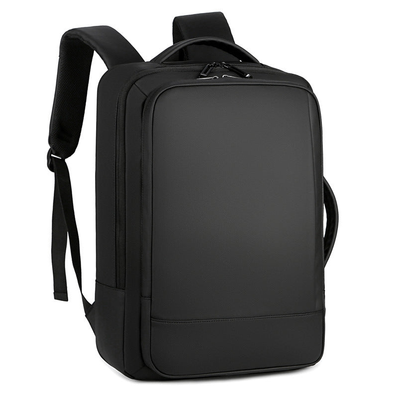 Large Capacity Multifunctional Waterproof Fashion Backpack in solid color, showcasing multiple pockets and USB charging feature.