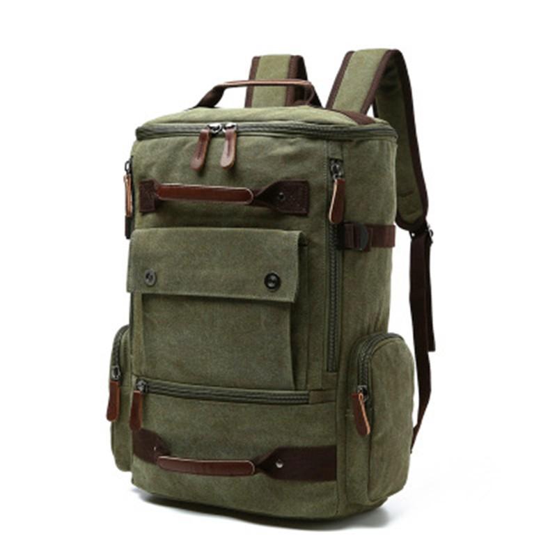 Large Korean Edition Leisure Fashion Backpack in stylish design, featuring multiple pockets and a zipper closure, made from durable polyester cotton.