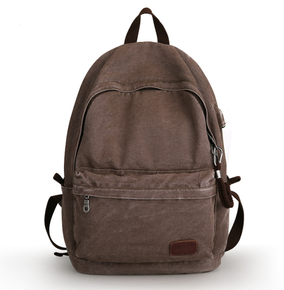 Large Retro Canvas Backpack in vintage style, featuring durable canvas material and spacious compartments for laptops and essentials.