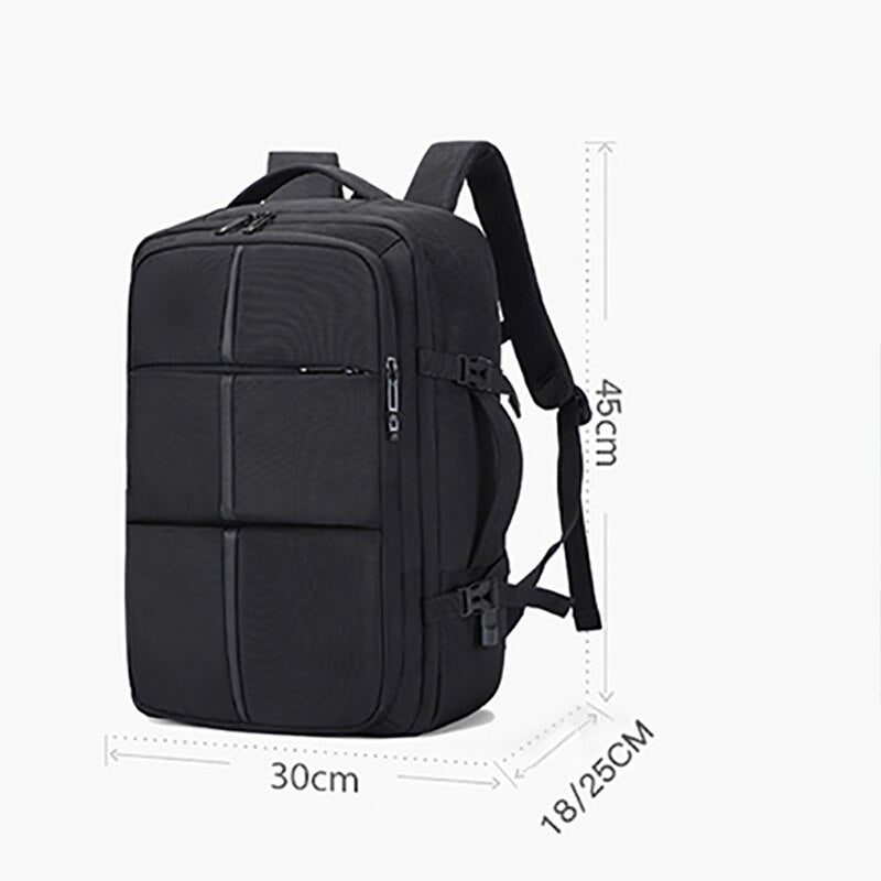 Large-capacity Men's Backpack with USB charging port, made of durable Oxford material, featuring multiple pockets and an air cushion belt for comfort.