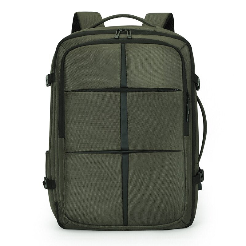 Large-capacity Men's Backpack with USB charging port, made of durable Oxford material, featuring multiple pockets and an air cushion belt for comfort.