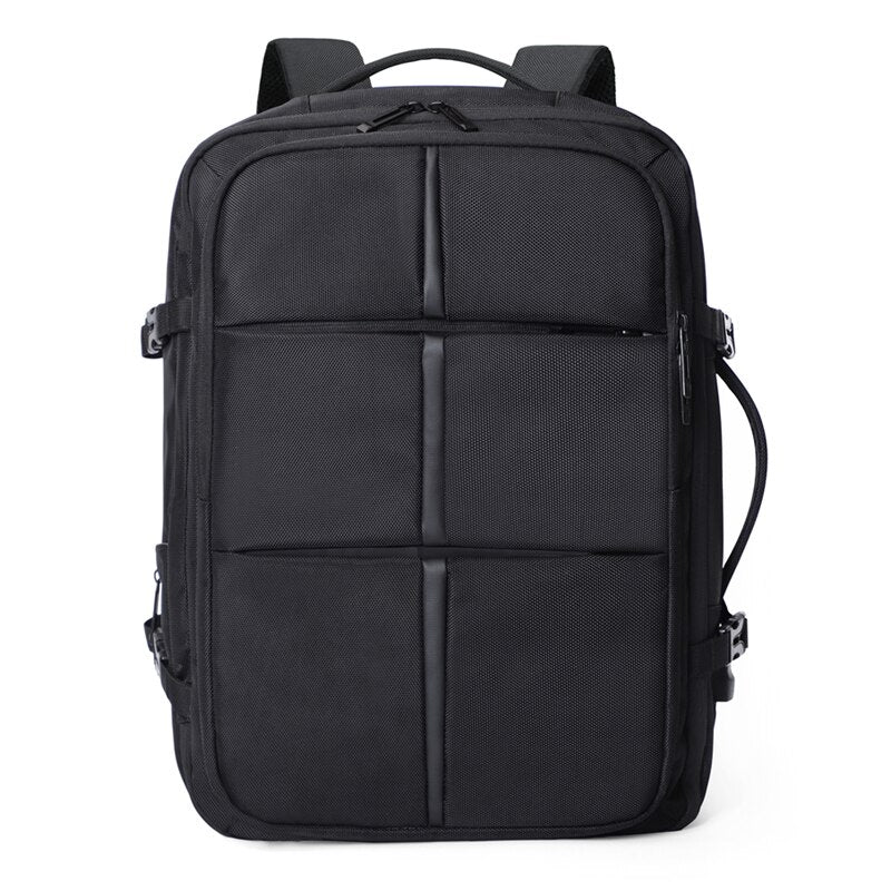 Large-capacity Men's Backpack with USB charging port, made of durable Oxford material, featuring multiple pockets and an air cushion belt for comfort.