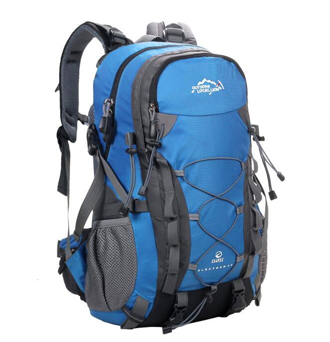 Leisure Sports Travel Outdoor Hiking Backpack in plain design, showcasing its spacious compartments and adjustable straps.