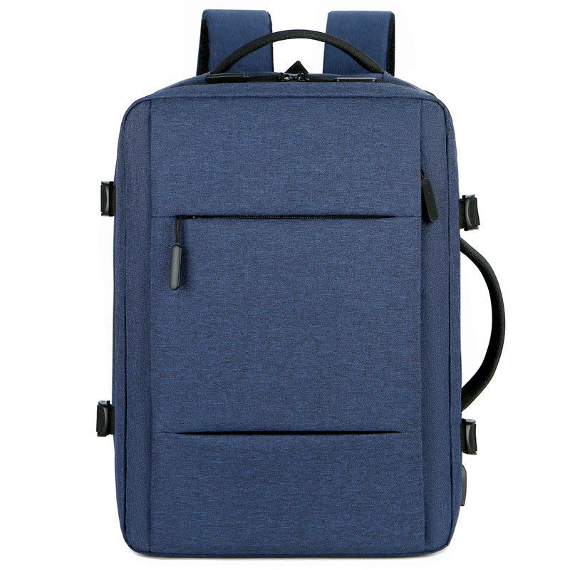 Lightweight Casual Business Laptop Backpack in black, featuring multiple compartments and adjustable straps, suitable for both men and women.